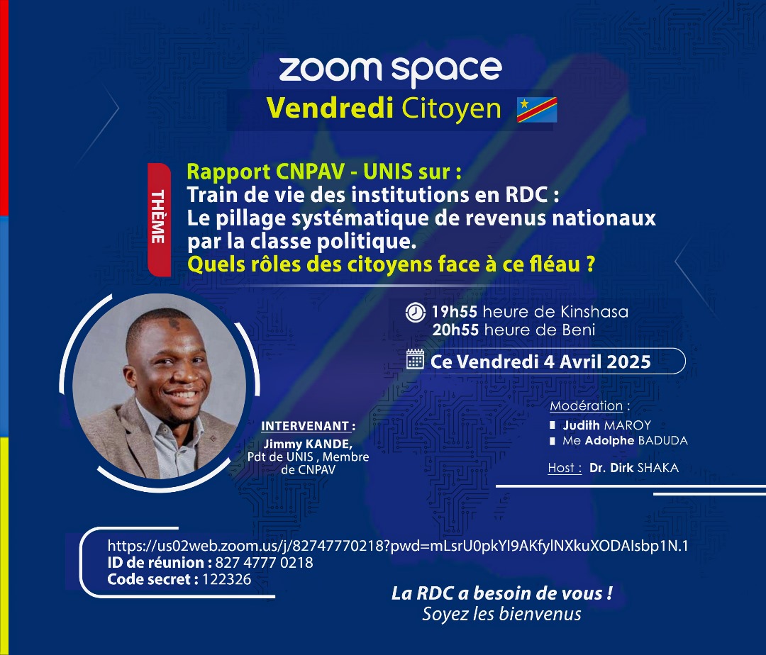 *#VendrediCitoyen, 4 Avril 2025*

Pour participer à ce  VENDREDI CITOYEN  : 
👉🏾 Lien Zoom : cliquer ici 👇🏾

us02web.zoom.us/j/82747770218?…

Bienvenue à tou(te)s !