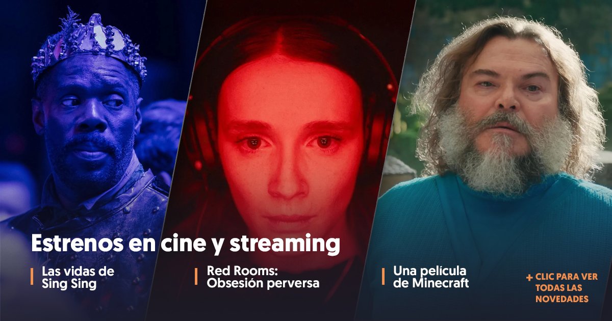 El drama #LasVidasDeSingSing (nominado al #Oscar2025), la perturbadora #RedRooms en Filmelier+ y #UnaPelículaDeMinecraft son algunas de las novedades en #cines y en #streaming.

¡Entra al link para ver todos los #estrenos de la semana! buff.ly/gCY4Ook