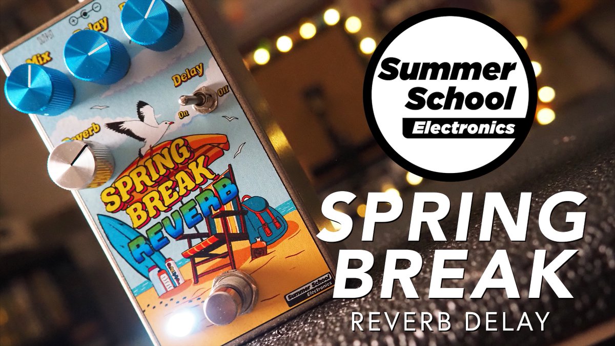 pedaloftheday's tweet photo. Excited to help welcome a new #SummerSchoolElectronics pedal into the world today - this is the Spring Break Reverb, bringing digital spring-style reverb & a warm delay circuit to the table. Demo out NOW!! ☀️🌈
https://t.co/cfiO5GG3C9
#pedaloftheday #summerschool #springbreak https://t.co/ohgCUZvgUf