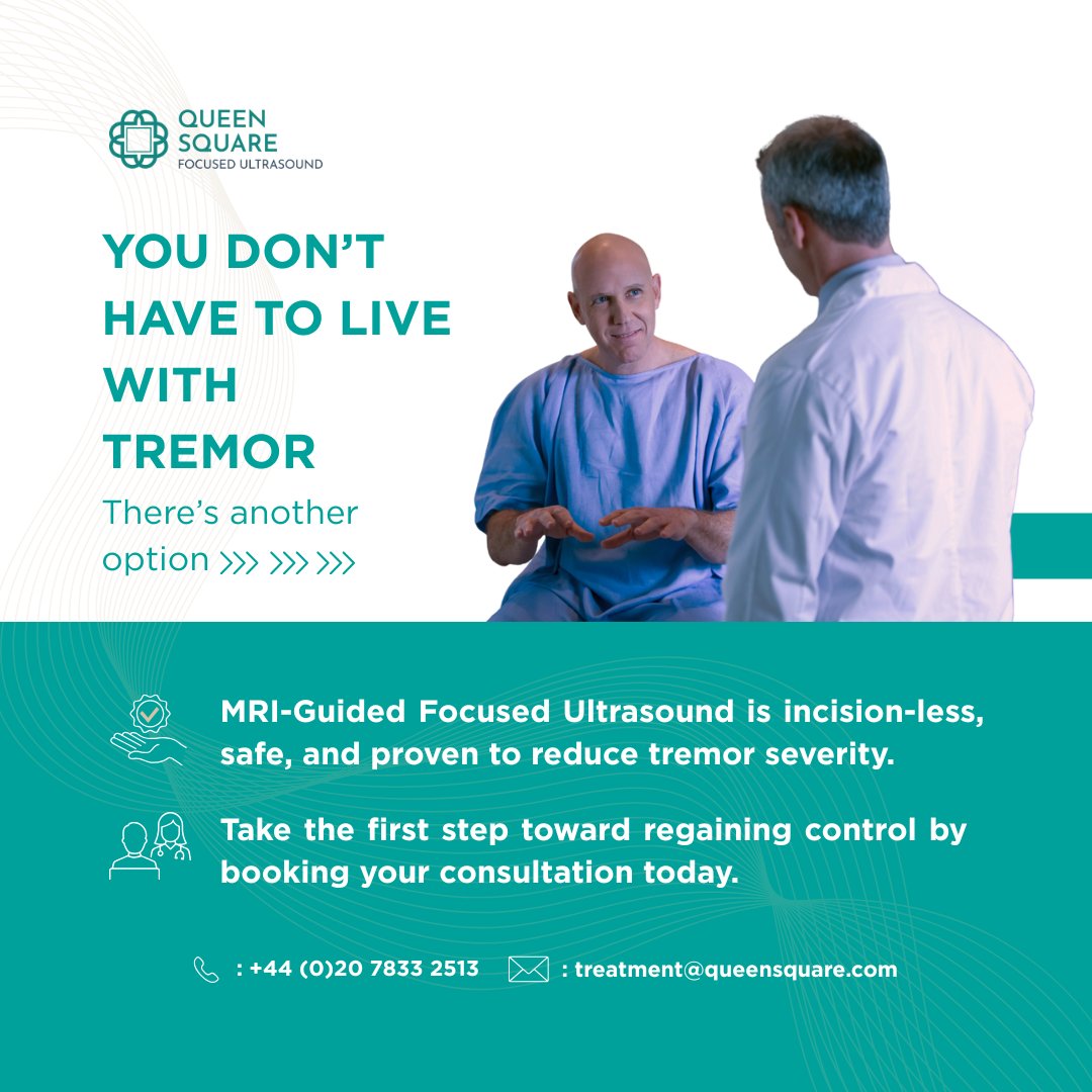 QueenSquareFUS's tweet image. MR-Guided Focused Ultrasound is an incision-less clinically proven treatment that’s helping people with symptoms of Tremor take back control of their lives.
🔗 - vist.ly/3my24fh
#EssentialTremor #Parkinsons #TremorTreatment #LivingWithTremor #FocusedUltrasound