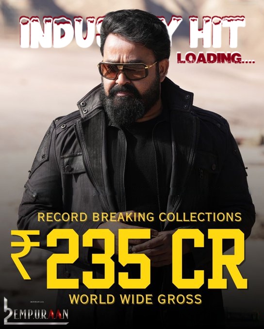 manojmani512's tweet photo. ๐ฅ #Empuraan storms the box office with an Extended First Week Worldwide Gross of โน235 CR! ๐๐ฅ
The Industry Hit crown is just a breath away... ๐
Get ready for the Mass Verdict!
#EmpuraanRampage #BoxOfficeBlaze #Mohanlal https://t.co/qjNJxqlOXz