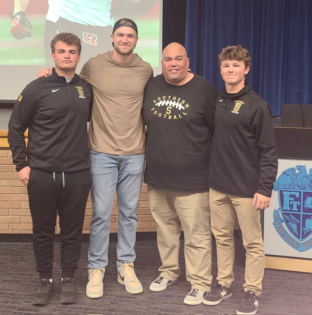 Great job by <a href="/mikegesicki/">Mike Gesicki</a> @bengals - <a href="/SRHS_FB/">Southern Regional Football</a>. Alum speaking at the <a href="/ShoreSports_NJ/">Shore Conference</a> Spring Leadership Conference for student athletes of the Shore  today at Freehokd Twp High School. Great message for our conference.  <a href="/PennStateFball/">Penn State Football</a> <a href="/JSSInsider/">Shore Sports Insider</a> <a href="/shoresportsman/">Kevin Williams</a> 
#RamPride #WhoDey