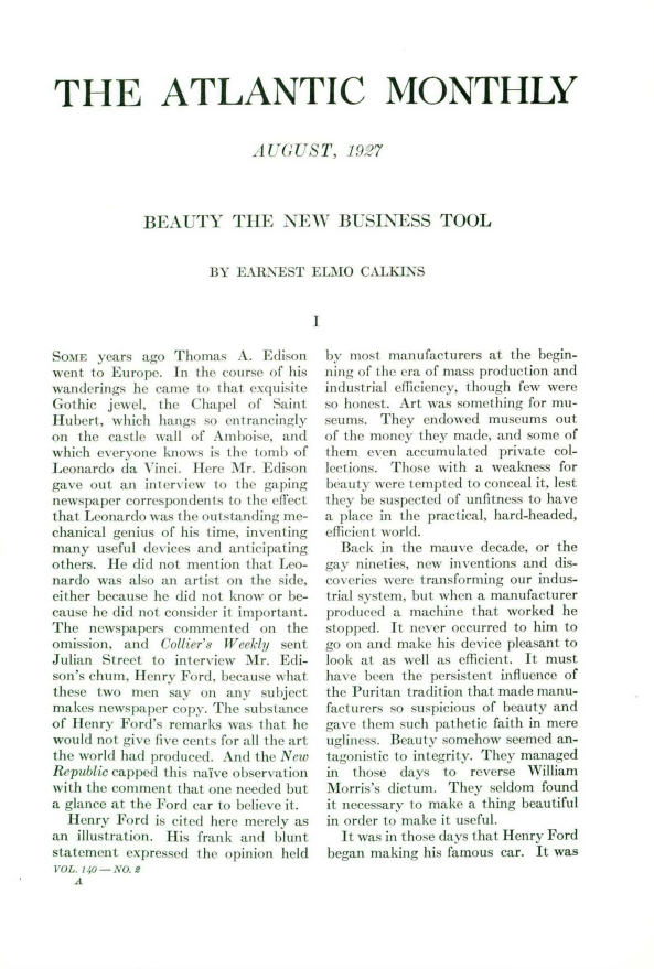 Love this. Building on your point about taste, <a href="/karrisaarinen/">Karri Saarinen</a>, this 1927 (!) article from <a href="/TheAtlantic/">The Atlantic</a> is worth a read.

It foreshadows the role design will play in the AI revolution. The author reflects on the aftermath of the 2nd industrial revolution, when soulless products