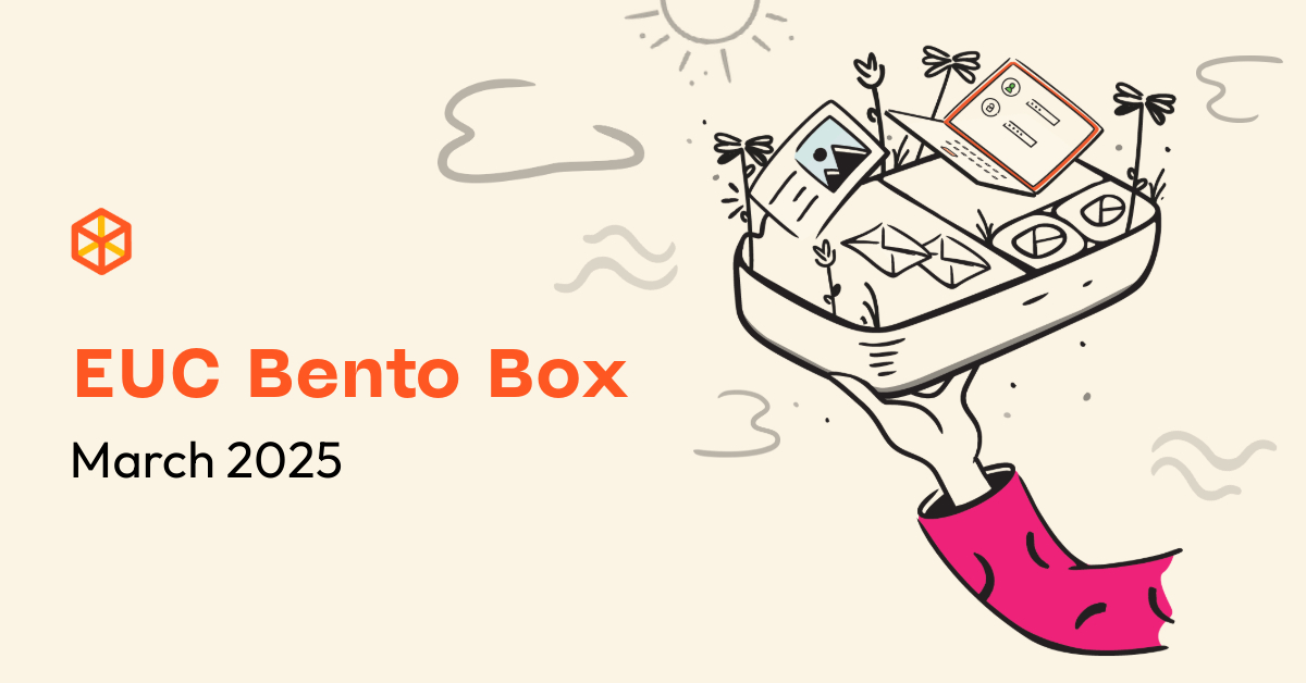☀️ Ruben's EUC Industry Bento Box - March 2025. Read less, learn more! Inside the bento box, you will find various articles, blog posts, tools, white papers, videos, best practice guides, and more: dizzion.com/post/rubens-eu…