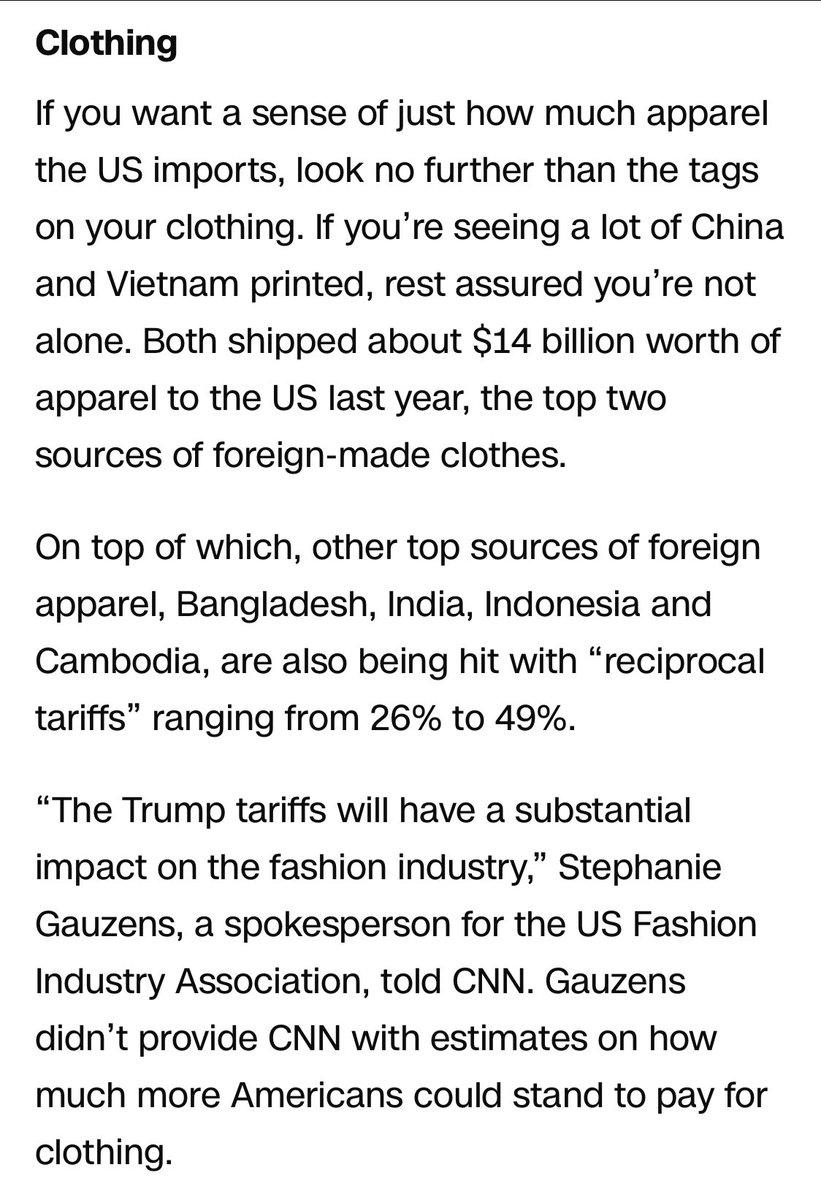 docrocktex26's tweet photo. Here’s what could soon cost you a lot more because of Trump’s massive tariffs - @CNN #RobberyInProgress https://t.co/k478Dlk6v3 https://t.co/plGLC92hdR