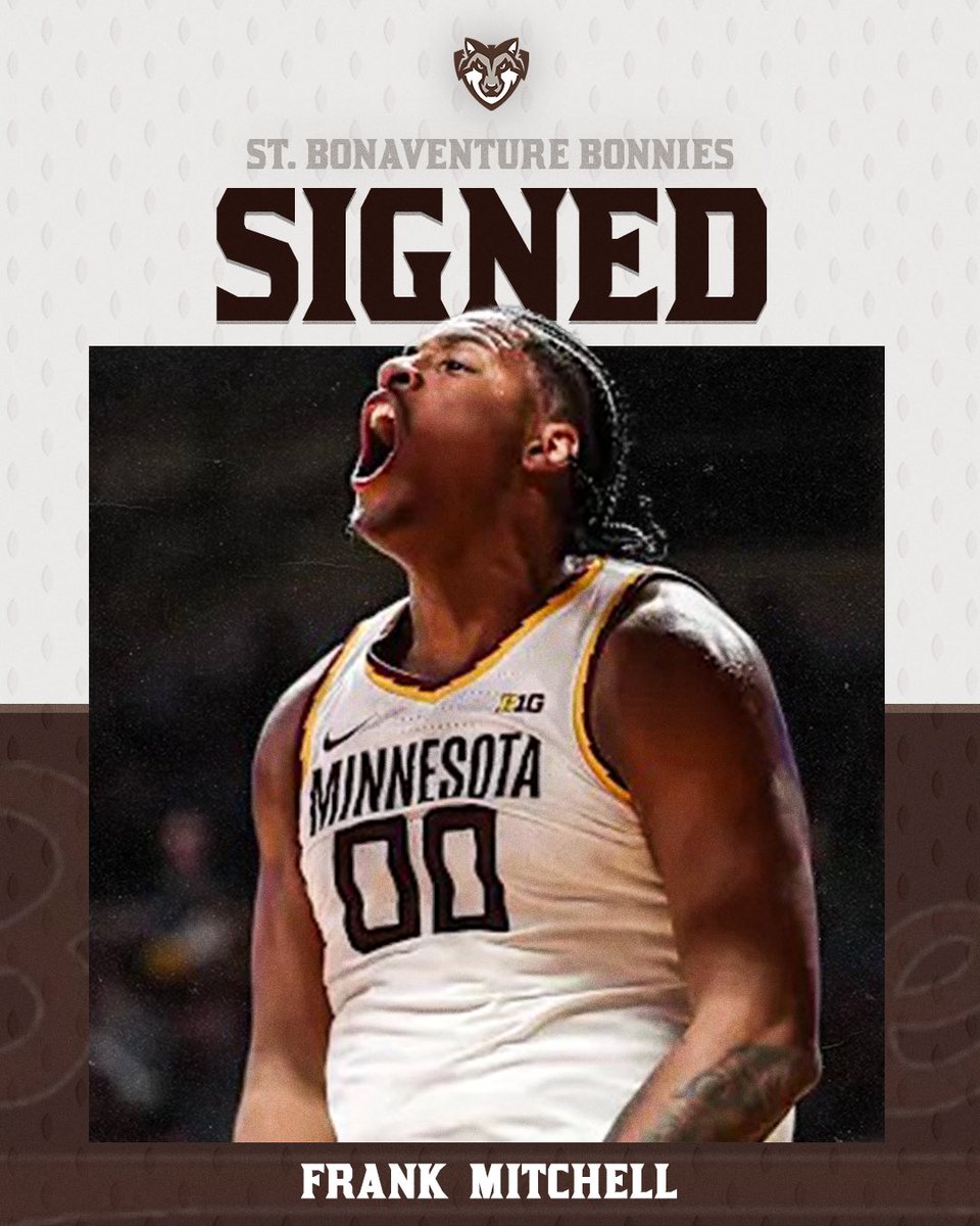 Bonnies Men's Basketball (@bonniesmbb) on Twitter photo ✍️ Welcome to St. Bonaventure, Frank Mitchell!
<a href="/neatlyyy_/">Frank Mitchell</a>
🗞️: tinyurl.com/yv3u34zn ✍️ Welcome to St. Bonaventure, Frank Mitchell!
<a href="/neatlyyy_/">Frank Mitchell</a>
🗞️: tinyurl.com/yv3u34zn