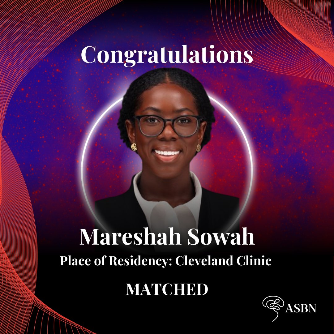 The American Society of Black Neurosurgeons, Inc. (@amsobns) on Twitter photo <a href="/MareshahSowah/">Mareshah Sowah, MD</a> matched with Cleveland Clinic — one of the top hospitals in the nation! The future is in great hands. Mareshah is also a member of ASBN and oversees our Neuro Mentoring Matters program. We're so proud of you Mareshah!
RP: Still crying! Best feeling in the world, <a href="/MareshahSowah/">Mareshah Sowah, MD</a> matched with Cleveland Clinic — one of the top hospitals in the nation! The future is in great hands. Mareshah is also a member of ASBN and oversees our Neuro Mentoring Matters program. We're so proud of you Mareshah!
RP: Still crying! Best feeling in the world,