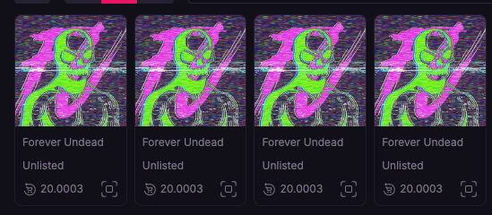 Max minted <a href="/fuonape/">FOREVER UNDEAD</a>. They are going quick! Dont wait fam!