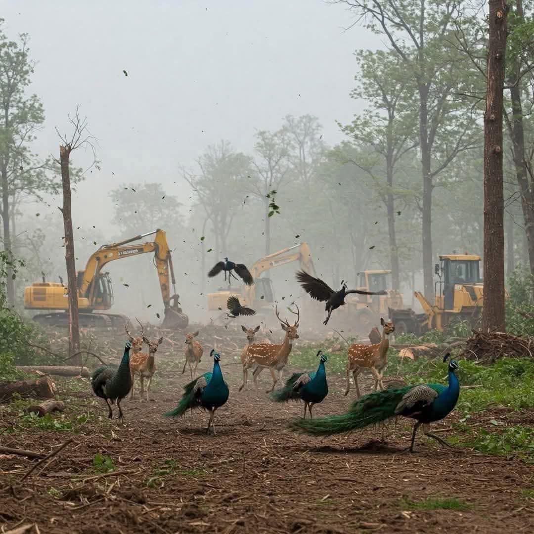 हम सारी जमीनें 
सरकारों और कंपनियों को
दे देंगे-

तो 
हम और तुम 
कहाँ मिलेंगे?

(आर्ट: AI Tool)

#savehcubiodiversity💚🌳🦚🕊️🦌💔