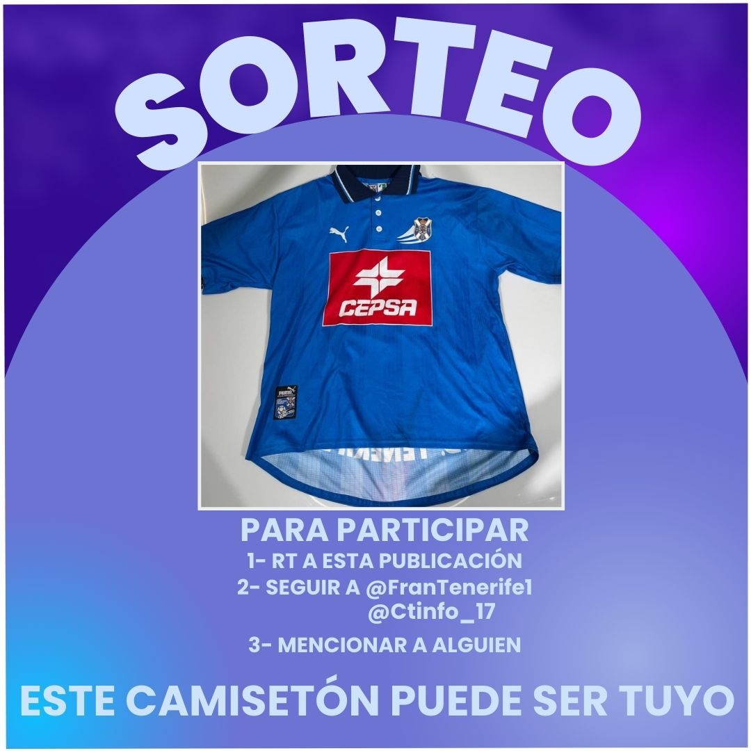 🚨 PRIMER SORTEO DE ESPACIO BLANQUIAZUL 🚨

🔝 ¿Quieres este camisetón retro? 

1⃣ Rt a esta publicación.

2⃣ Sigue a <a href="/Ctinfo_17/">Ctinfo_17</a> y a <a href="/FranTenerife1/">Espacio Blanquiazul</a> 

3⃣ Menciona a alguien!

🏴󠁧󠁢󠁳󠁣󠁴󠁿 Con todo eso, ya entras en el sorteo y puedes conseguir esta pedazo de camiseta!!