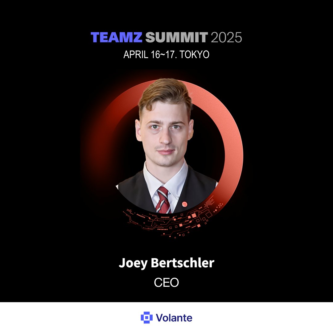 teamz_inc's tweet photo. 🔥TEAMZ Summit 2025 スピーカー発表🔥

🎙️Joey Bertschler  @JoeyBertschler 

🔸CEO
🔸Volante Labs  @volantechain 
 
🌐Joey Bertschler氏は、Volante Labs（https://t.co/HdMQeR4aP3）のCEOであり、元OpenAIのAIスペシャリストです。同氏は、Web3とAIを活用したEWA（Earned Wage Access）による賃金ストリーミング基盤を構築し、労働者が給与を即時に引き出せる仕組みを提供しています。銀行口座を持たない人々への金融アクセス拡大にも貢献しています。
🔗サミットページ : https://t.co/7479MuJ8m7

#crypto #namespeaker #Web3 #AI #TEAMZ #Blockchain #NFT #RWA #Game #VC #Defi #speaker #investor #web3 #summit  #event #tokyo #teamz #blockchain
#JoeyBertschler #CEO #VolanteLabs #Volantechain #OpenAI #AI #WageStreaming #EWA #EarnedWageAccess #Web3 #FinancialInclusion