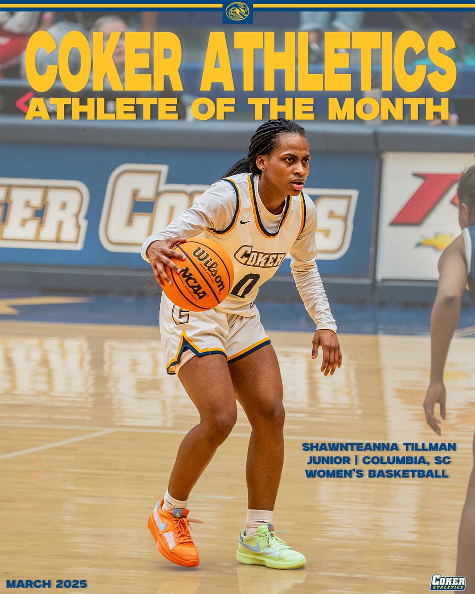 Coker Cobras (@coker_cobras) on Twitter photo THREE IN A ROW 1๏ธโฃ-2๏ธโฃ-3๏ธโฃ
With her and her teamโs performance during the month of March, WBBโs Shawnteanna Tillman has been named Cokerโs March Athlete of the Month ๐
Tillman has won it in back-to-back-to-back months (January, February, and now March)
#GoCobras <a href="/Coker_WBB/">Coker Women's Basketball</a> THREE IN A ROW 1๏ธโฃ-2๏ธโฃ-3๏ธโฃ
With her and her teamโs performance during the month of March, WBBโs Shawnteanna Tillman has been named Cokerโs March Athlete of the Month ๐
Tillman has won it in back-to-back-to-back months (January, February, and now March)
#GoCobras <a href="/Coker_WBB/">Coker Women's Basketball</a>