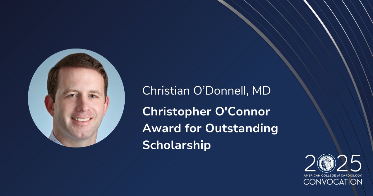JACC Journals (@jaccjournals) on Twitter photo #JACCHF honors Dr. Christian O’Donnell with the Christopher O'Connor Award for Outstanding Scholarship for his innovative research on the association of echocardiographically measured donor LV mass & 1-year outcomes after #Hearttx! 🎉
#ACC25 #TheFaceOfCardiology <a href="/CODonnell1130/">Christian O’Donnell MD</a> #JACCHF honors Dr. Christian O’Donnell with the Christopher O'Connor Award for Outstanding Scholarship for his innovative research on the association of echocardiographically measured donor LV mass & 1-year outcomes after #Hearttx! 🎉
#ACC25 #TheFaceOfCardiology <a href="/CODonnell1130/">Christian O’Donnell MD</a>