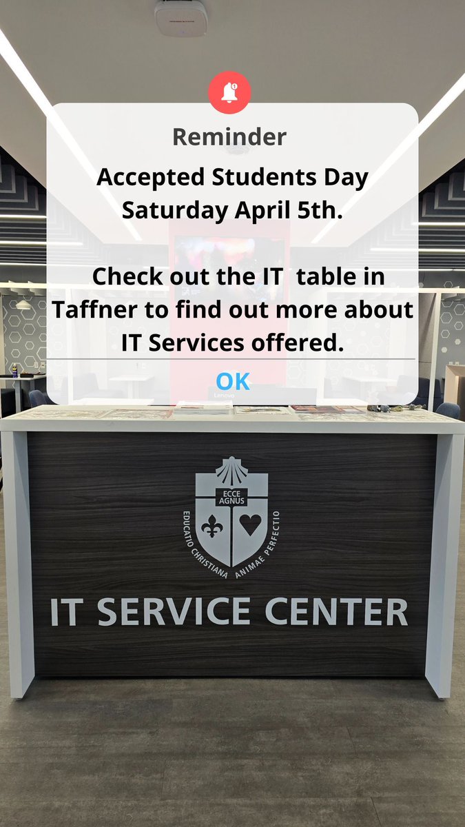 stjohnsit's tweet photo. Accepted Students Day is April 5, 2025!!
Welcome all incoming students! Take advantage of this event. Need I.T. assistance? 
Pass by our table in the Taffner Field House on the day of the event. 
We look forward to speaking with you!
#stjohnsit #stjohnsuniversity #stjohnsnow https://t.co/NHOy2KtlGS