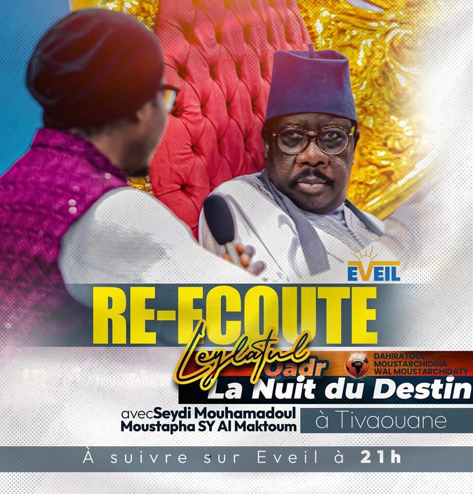 MamadouIbnAbdal's tweet photo. Reconnectez-vous ce soir, dès 21h sur @coliseedeleveil , pour revivre la haute histoire de "Iqra" lors de la Leylatul Qadr, le vendredi 28 Mars à Tivaouane, avec Seydi Mouhammadoul Moustapha SY Al Maktoum.
#dmwm
#eveil
#ReEcoute #Tivaouane https://t.co/8wrZXKgwis