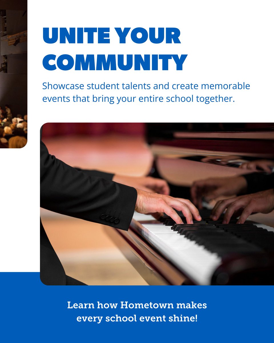 meethometown's tweet photo. 🎭 Hometown isn’t just for sports—it’s perfect for Performing Arts too! Simplify ticketing, boost attendance, &amp; streamline events. Ready to level up your performances? 🎶🎟️

https://t.co/9mWKyF40DT https://t.co/QKpDKwTEJQ