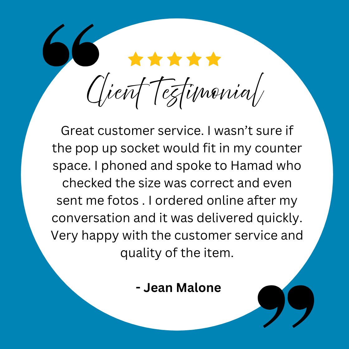 A special shoutout today to Hamad, our incredible Customer Support Specialist, who consistently goes above and beyond to make sure every question is answered and every issue is resolved with care.

Thanks for everything you do, Hamad! 👏
#clientreview #employeeappreciation