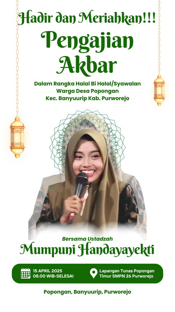 <a href="/PurworejoWisata/">PESONA DESWITA PURWOREJO</a> <a href="/ILOILOCAFEMEDIA/">ILO ILO CAFE MEDIA PURWOREJO</a> <a href="/BlackBlack775/">Muhamad Ansori</a> <a href="/disporaparjtg/">Disporapar Jateng #JelajahJatengSekarang</a> <a href="/anakdesaid/">Anak Desa</a> <a href="/BantulMakmur/">🇮🇩Bantul❤️Makmur🆎 #gerbangJogja🇮🇩</a> <a href="/RindudiCinta/">Y A Z E D</a> <a href="/Sinoeng69/">Sinung N. Rachmadi</a> <a href="/widodogroho/">Widodo Groho T</a> <a href="/hantorowibowo/">hantoro wibowo</a> <a href="/bagelenchannel/">Bagelen Channel</a> <a href="/KRjogjadotcom/">Kedaulatan Rakyat</a> 📅 15 April 2025
⏳ 08.00
📍 <a href="/PoponganBergeMa/">ig: @BergeMaFestival</a> Lapangan Tunas Manggala

#AgendaPurworejo | #VisitJawaTengah