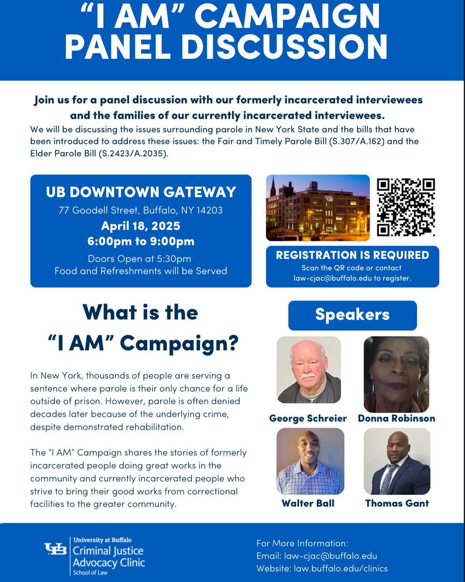 Join our friends at the UB Criminal Justice Advocacy Clinic. This is a conversation you don’t want to miss.