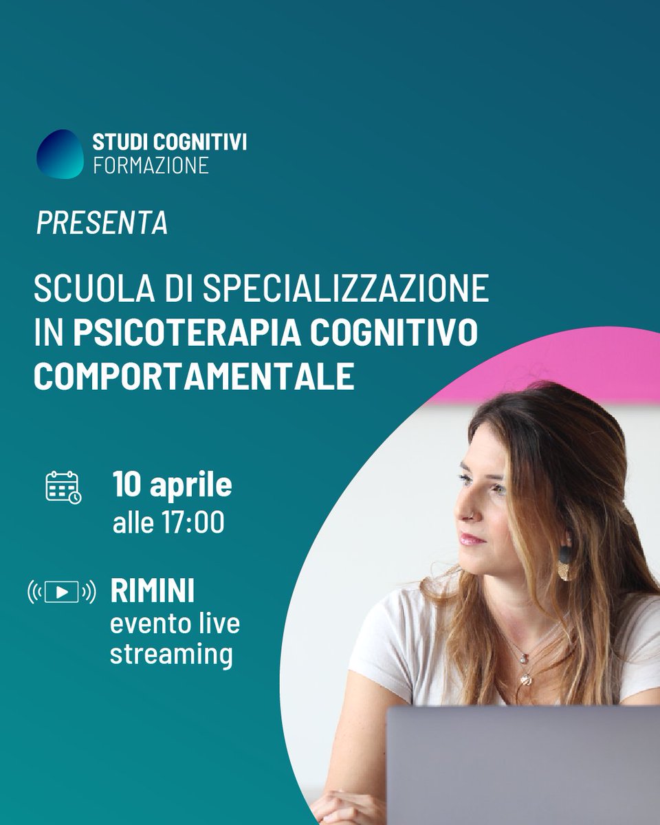 📚 SCUOLA DI SPECIALIZZAZIONE IN PSICOTERAPIA COGNITIVA E COMPORTAMENTALE

📌 Partecipa alla presentazione della sede di Rimini

🗓️ Il 10 aprile alle 17:00

📍Evento in live streaming

👉🏻 Per info: stateofmind.it/eventi/present…

#CBT #Psicoterapia