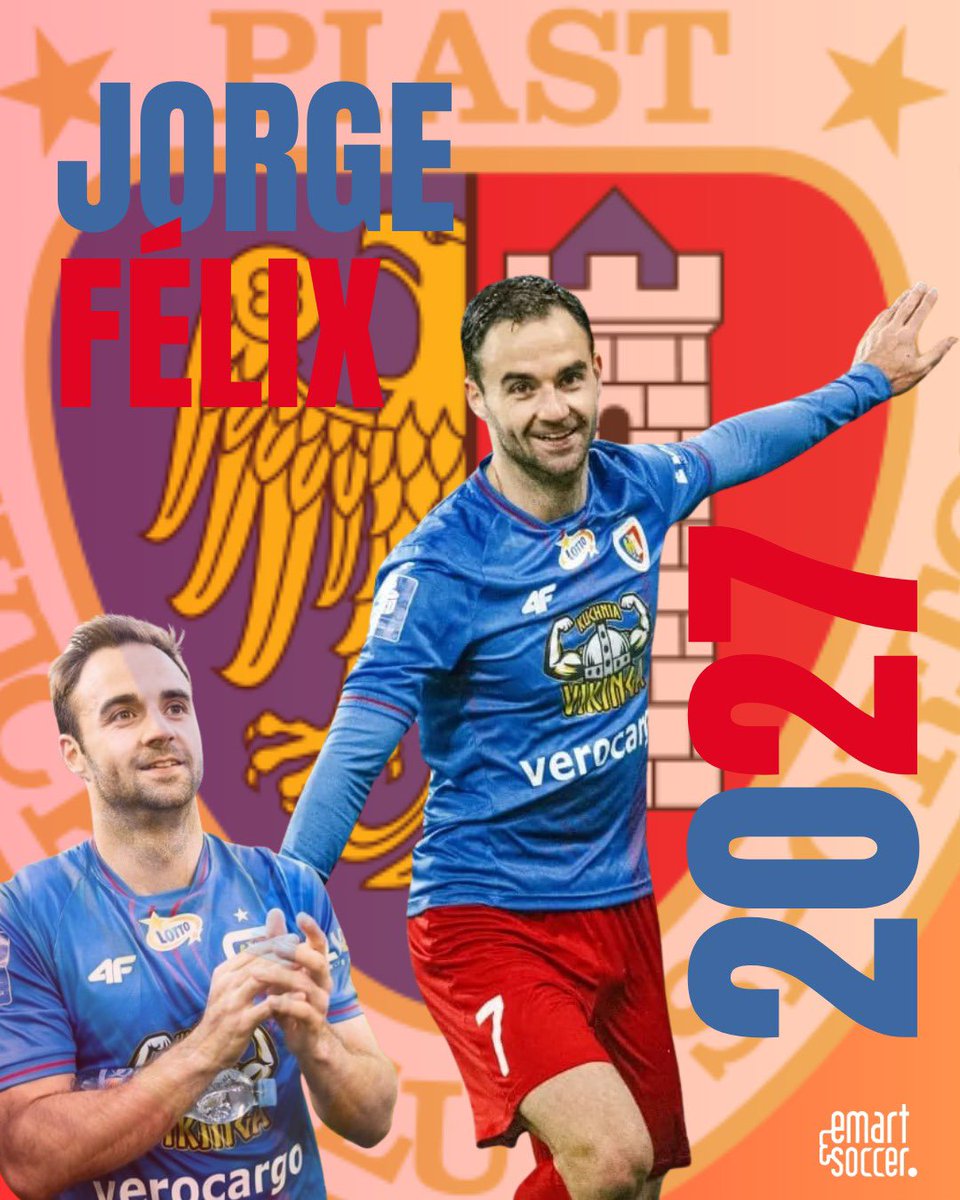 🤩 𝓙𝓸𝓻𝓰𝓮 𝓕é𝓵𝓲𝔁 continuará haciendo historia en el <a href="/PiastGliwiceSA/">Piast Gliwice</a> 

2️⃣0️⃣2️⃣7️⃣ ¡Renueva por dos años más! ¡A seguir rompiéndola, <a href="/JorgeFelix_22/">Jorge Félix Muñoz</a>!

#EmartSoccer #FamiliaEmartSoccer #Ekstraklasa #Poland🇵🇱 #JorgeFelix2027 #Piast #PiastGliwice