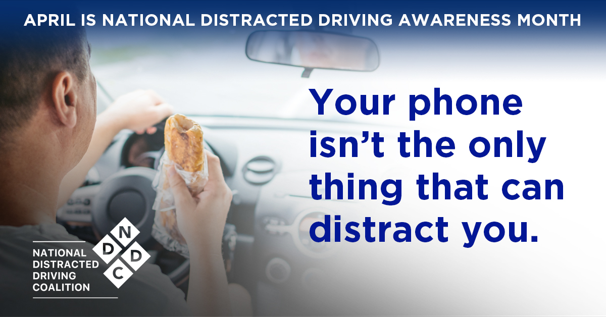 Smartphones have changed what #DistractedDriving looks like, but there have always been distracted drivers. Eating, grooming, passing snacks to kids... What else distracts drivers?

#DistractedDrivingAwarenessMonth #DDAM #JustDrive
