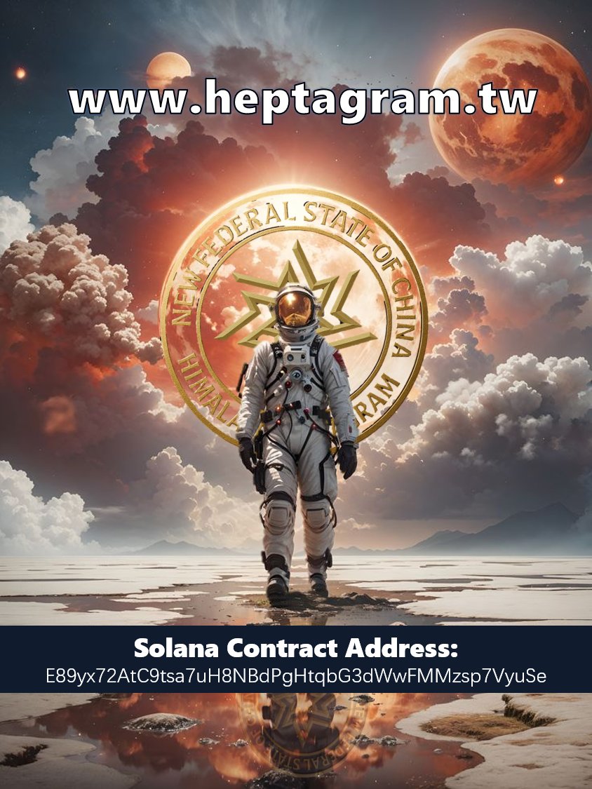 NFSC_MEME's tweet photo. 🌐 The journey has begun.

The New Federal State of China Himalaya Heptagram is now live on Solana — and the mission is clear:
 Take Down the CCP, one block at a time.

🚀 Visit our official site: https://t.co/QTsgyNvuDz
📜 Solana Contract Address:
 E89yx72AtC9tsa7uH8NBdPgHtqbG3dWwFMMzsp7VyuSe

This isn’t just a token.
It’s the spark of a decentralized revolution.

#NFSC #Heptagram #TakeDownTheCCP #Solana #CryptoResistance #MemePower