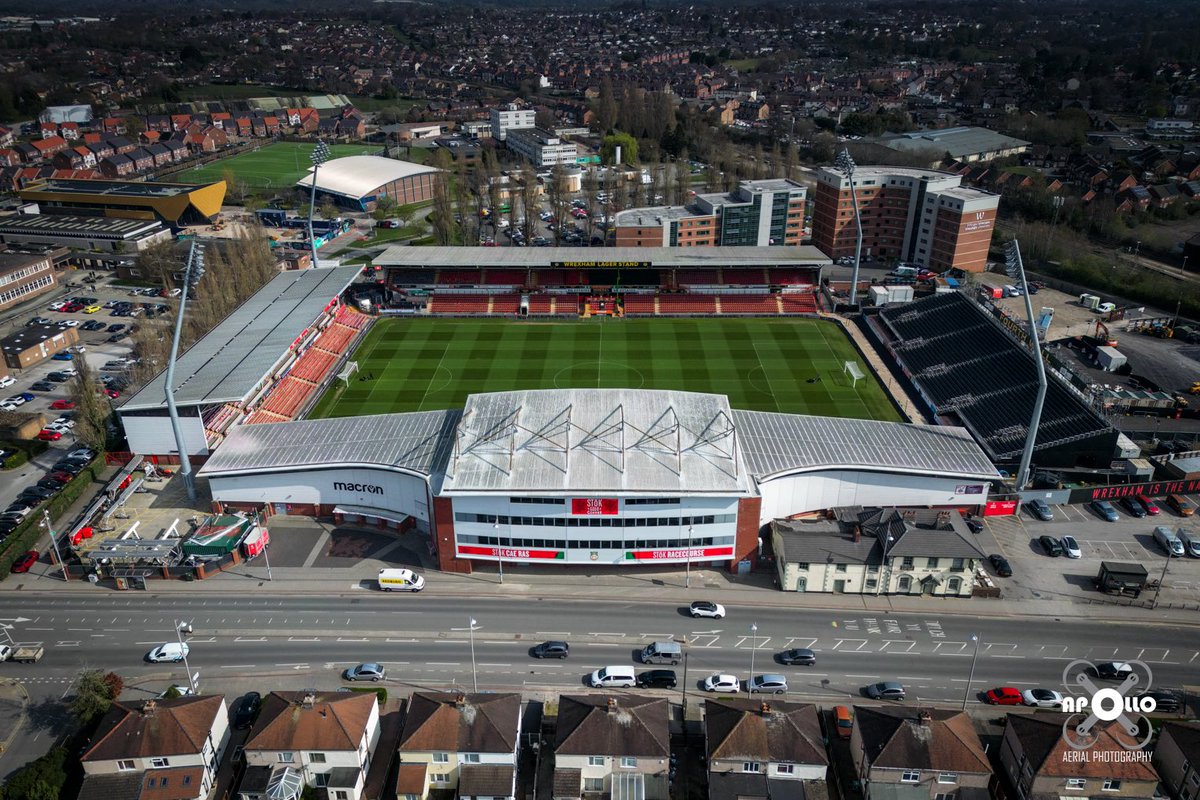 The #Racecourse Ground home of <a href="/Wrexham_AFC/">Wrexham AFC</a> and a piece of football history. The oldest international ground in the world. <a href="/WrexhamFX/">Welcome to Wrexham</a> <a href="/WrexhamAFCWomen/">Wrexham AFC Women</a> <a href="/VancityReynolds/">Ryan Reynolds</a> #WAFC #wrexham #footballstadiums #dronephotography