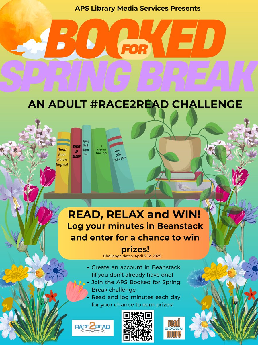 APS Media Services (@apsmediaserv) on Twitter photo Spring Break is here! Calling all <a href="/apsupdate/">ATL Public Schools</a> staff! Join the #BookedforSpringBreak reading challenge in Beanstack today! Take the time to enjoy a great book during your break and log your minutes for a chance to earn great prizes! #readmorebooks #RACE2Read #pickupabook Spring Break is here! Calling all <a href="/apsupdate/">ATL Public Schools</a> staff! Join the #BookedforSpringBreak reading challenge in Beanstack today! Take the time to enjoy a great book during your break and log your minutes for a chance to earn great prizes! #readmorebooks #RACE2Read #pickupabook