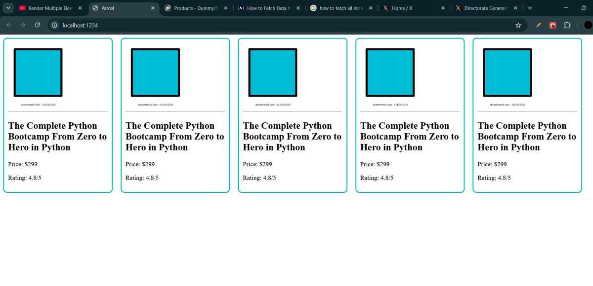 _vikas21's tweet image. 👨💻 Learning React in 30 Days📷
Day 2✅
✅How to use source map
✅how to use parcel
✅Parcel benefits over other web packs
✅Render multiple card
after rendering multiple cards with react code
bhai itna ashan hota hai
#ReactChallenge #LearnToCode #ReactIn30Days