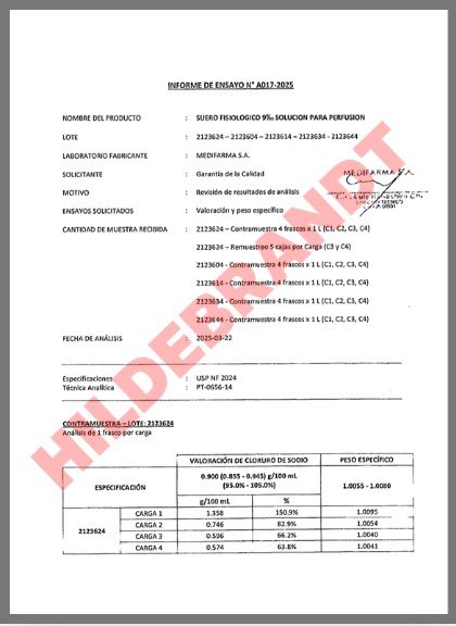 Roy Chavez Llican fue el operario de Medifarma que cambió la muestra del suero para ser analizada por una que no correspondía al lote defectuoso. Otro trabajador también ocultó y adultero los resultados en el control de calidad. Los directivos de Medifarma tardaron dos días en