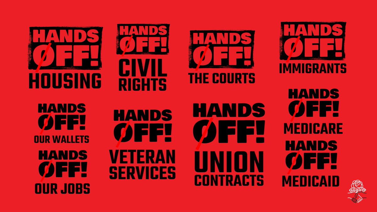 HANDS OFF!! Tomorrow, we join organizations and workers across the country to organize for actions in defiance of the Trump-Musk billionaire takeover and assault on our freedoms and our communities. JOIN US: bit.ly/3Ea8pht