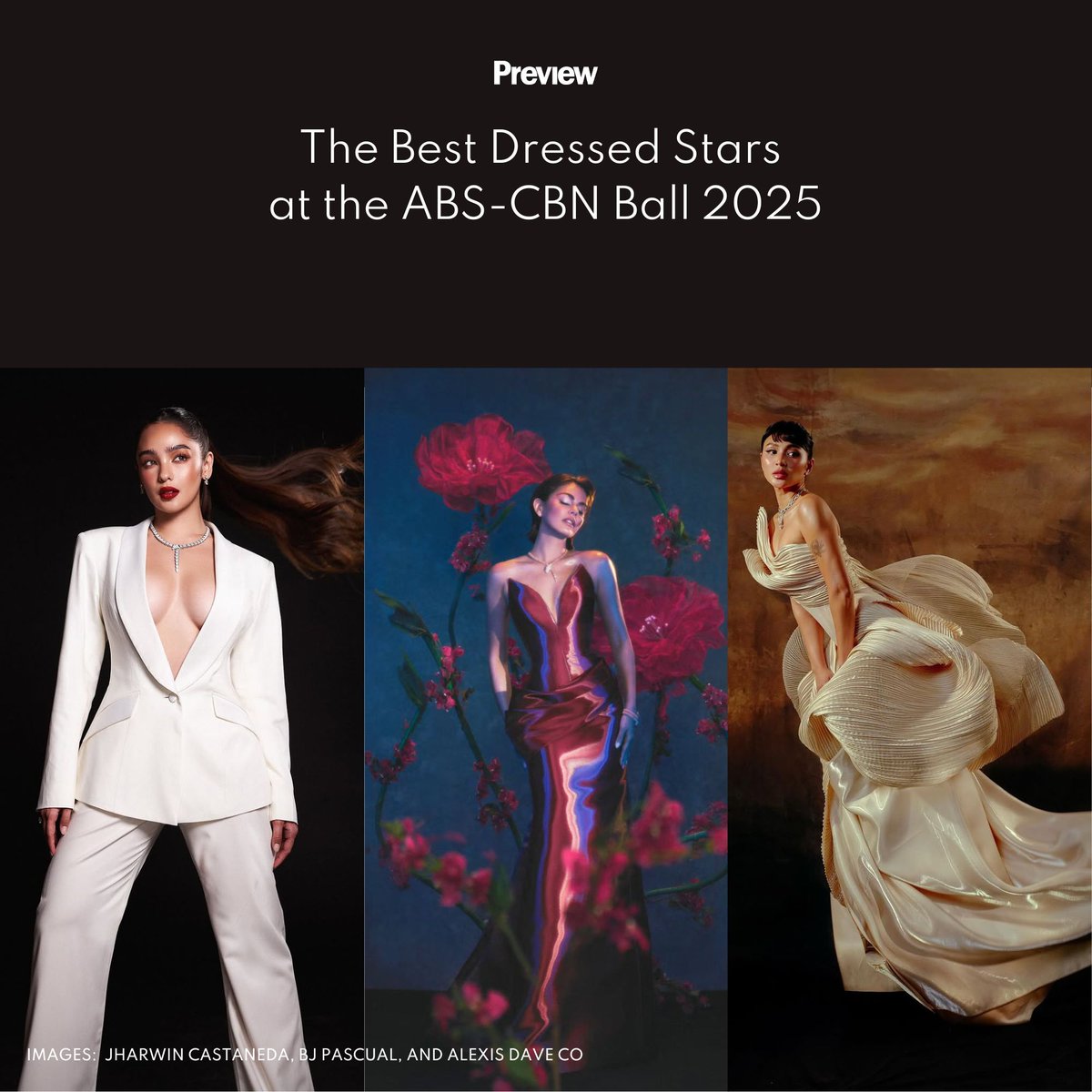 Stars like #NadineLustre, #JanineGutierrez, and #AndreaBrillantes delivered the most captivating looks of the evening.

See our full best dressed list from the #ABSCBNBall2025: preview.ph/fashion/the-be…