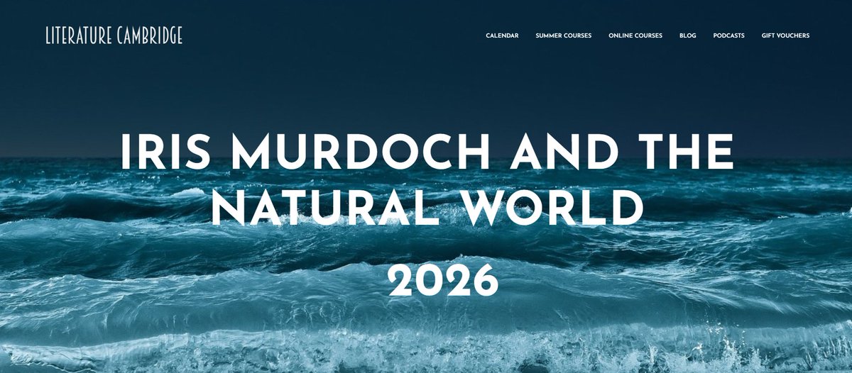 Miles Leeson (@miles_leeson) on Twitter photo Next year's <a href="/IrisMurdoch/">Iris Murdoch</a> online course from @litcamb has just been confirmed. Full details via the link:
literaturecambridge.co.uk/murdoch-2026 Next year's <a href="/IrisMurdoch/">Iris Murdoch</a> online course from @litcamb has just been confirmed. Full details via the link:
literaturecambridge.co.uk/murdoch-2026