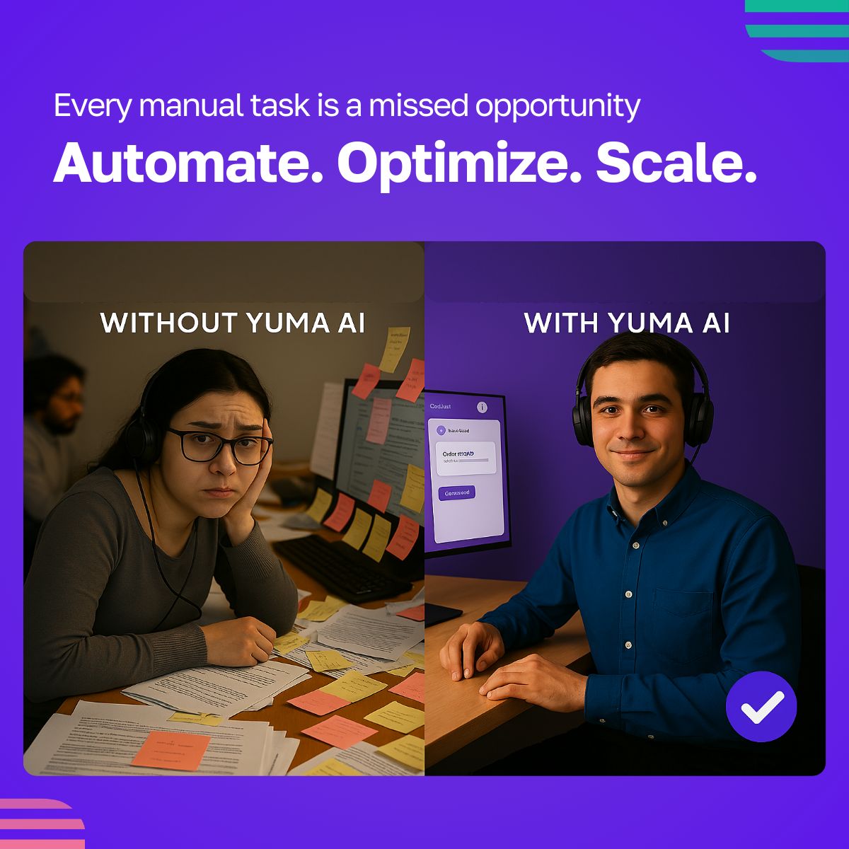 Yuma_dot_AI's tweet image. Every manual task is a missed opportunity.
Automate it ✨  Optimize it 🎯  Scale it 📈 

#AIforecommerce