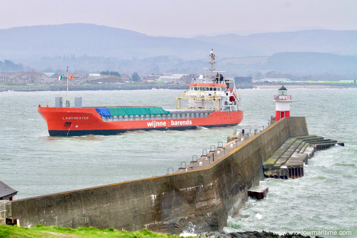 Latest arrival @ Wicklow Port
Wijnne &amp; Barends Lady Hester arriving from Hamina this afternoon with a cargo of packaged timber. She was built at a Chinese yard in 2011 and this is her first visit to Wicklow.