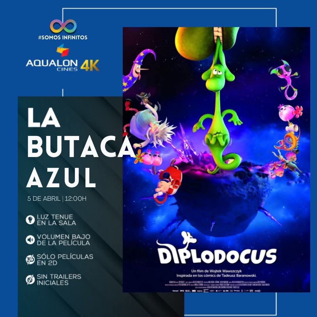 BUTACA AZUL ABRIL 🎬🍿💙

El próximo sábado 5 de Abril de 2025 Butaca Azul:

📌Película: DIPLODOCUS
📌Sábado 5 de Abril de 2025, a las 12:00H.
📌Precio: 5,50 €

<a href="/cinesaqualon4k/">Cines Aqualon 4k</a>

#autismohuelvaánsares 
#somosinfinitos