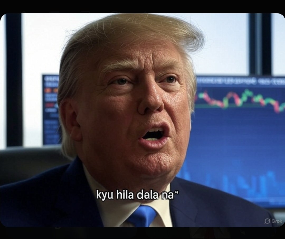 cwabhi's tweet photo. Breaking: Stock market takes a nosedive. Experts baffled. Could it be interest rates? Inflation? Global instability? Nope—just Trump reminding us he’s still ‘good for business.’ #MAGA #MarketCrash #Trump #StockMarket #India #Trader #Invest #Money https://t.co/REQGAVfwwV
