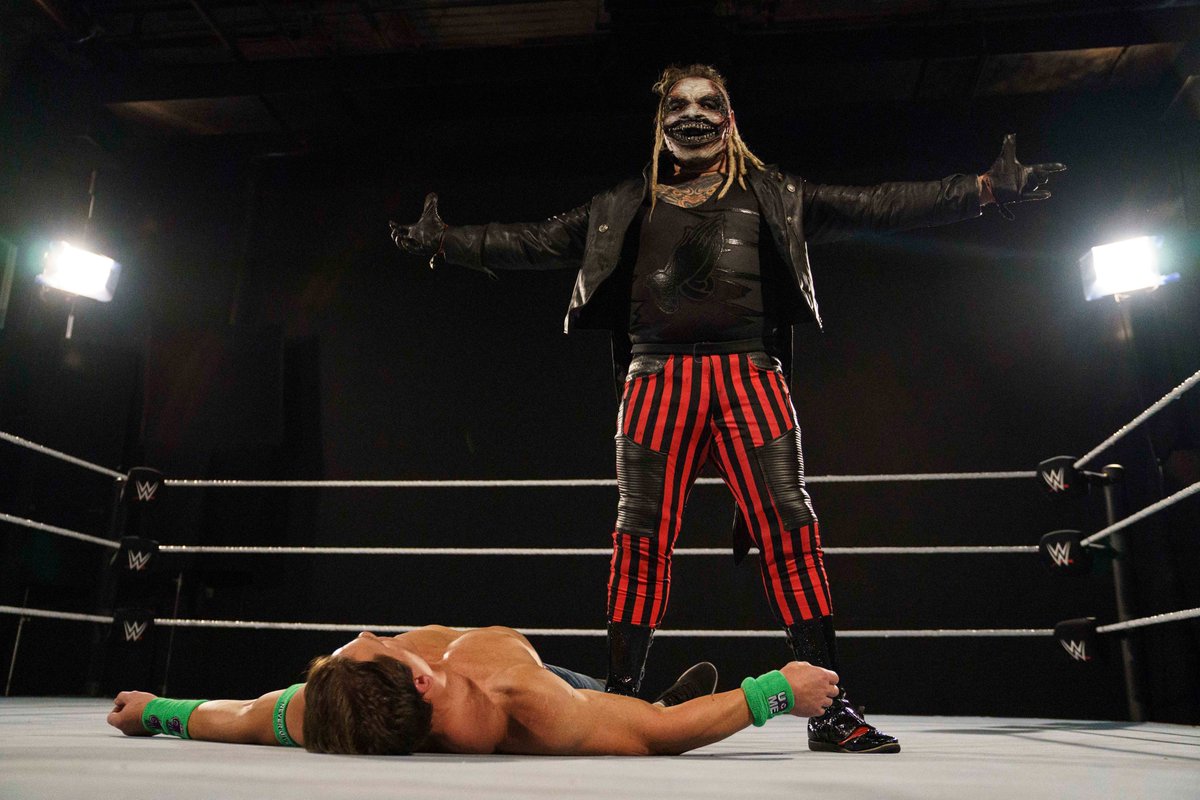 USANetwork's tweet photo. 5 years ago at WrestleMania, John Cena and Bray Wyatt competed in a Firefly Funhouse Match. These words from Bray Wyatt might have been true the entire time! #WrestleMania https://t.co/dyLOhtxNRn