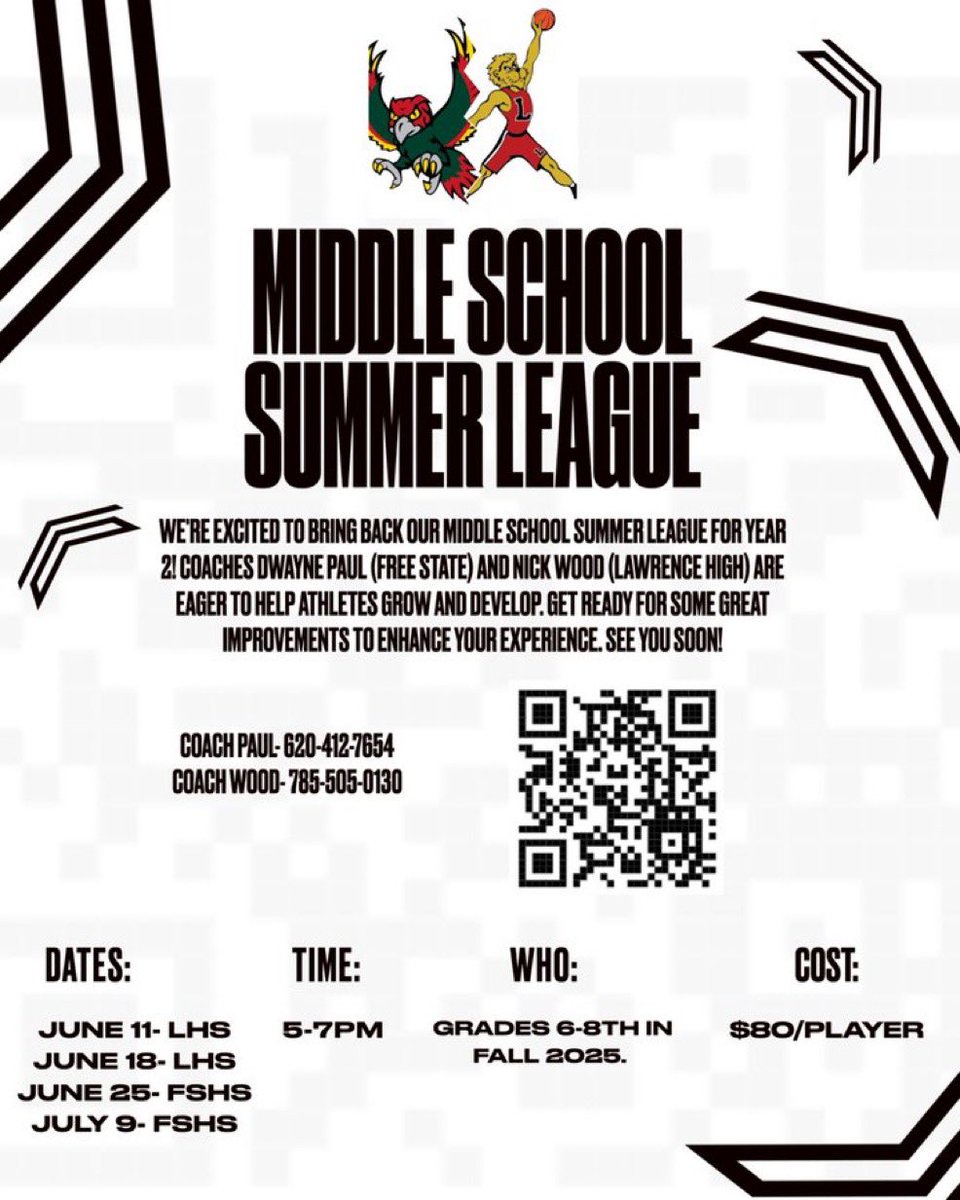 LHS Boys Basketball (@lhsboysbball) on Twitter photo In collaboration with <a href="/FSHSBasketball/">Free State Basketball</a> we bring you our Middle School Basketball Summer League! We had a great turnout last summer and look forward to continuing to grow the league and help support the future high school hoopers in Lawrence. #FortheCity In collaboration with <a href="/FSHSBasketball/">Free State Basketball</a> we bring you our Middle School Basketball Summer League! We had a great turnout last summer and look forward to continuing to grow the league and help support the future high school hoopers in Lawrence. #FortheCity