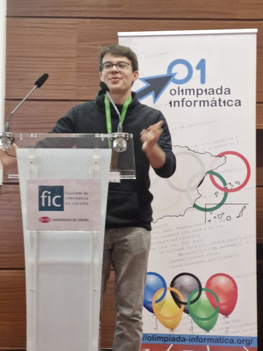 Nuestros finalistas han escuchado unas palabras de ánimo por parte de nuestro primer medallista oro internacional.
Gracias por tus palabras Alejandro Vivero. 🔝🔝🔝  <a href="/scie_inform/">Sociedad Científica Informática de España</a> <a href="/cciinfor/">CCII - Consejo General Ingeniería Informática</a> <a href="/UDC_gal/">Universidade da Coruña</a> <a href="/educaciongob/">Ministerio de Educación, FP y Deportes</a>