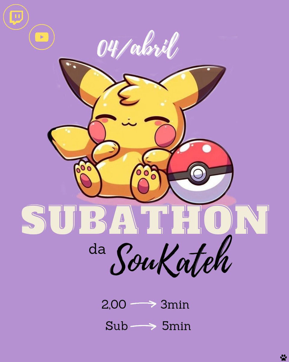 Lembrando do nosso subathon que começa hoje!!! Espero vocês mais tarde rapaziadinhaaaa!!!