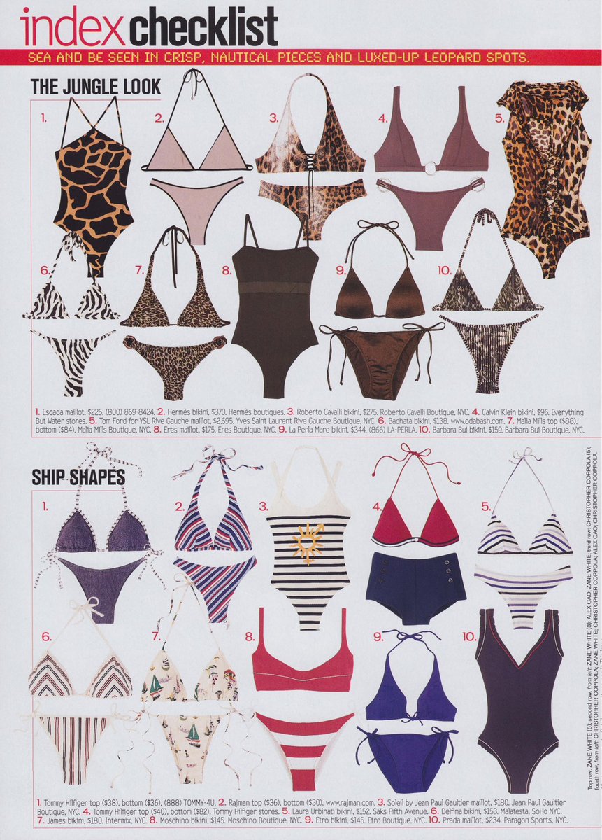 mahogany_mamii's tweet photo. 'Vogue picks the best 101 swimsuits' — featuring Spring/Summer 2002 RTW swimwear https://t.co/AymTgp8F67