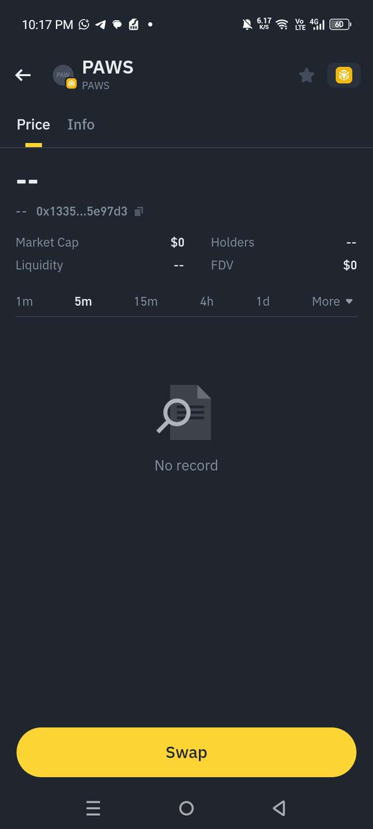Airdroploverrr's tweet photo. BREAKING NEWS: $PAWS available on binance wallet https://t.co/WExFl4a1xR
