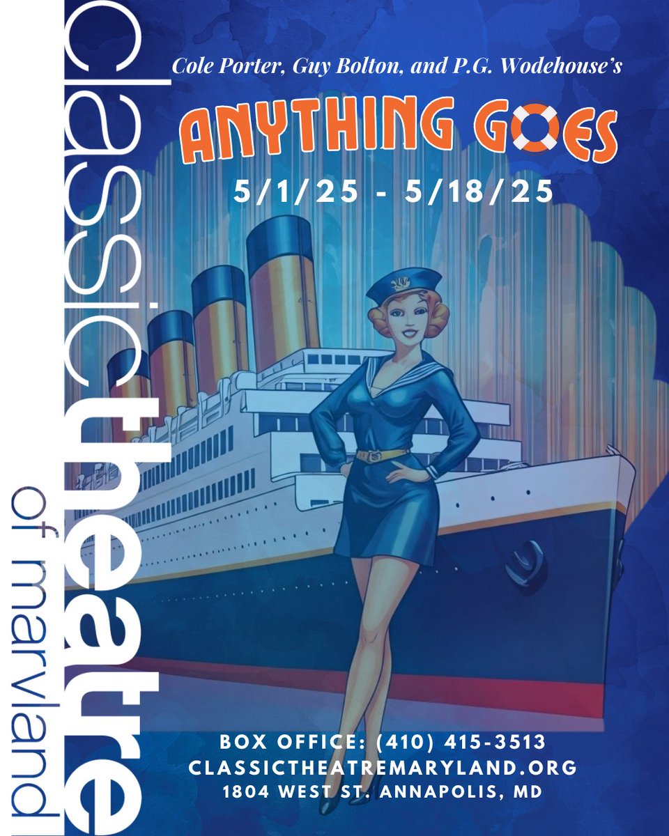 🚨 Tickets are going fast! 🚨
All aboard for Anything Goes — the high-energy, tap-dancing, laugh-out-loud musical that’s lighting up the stage at Classic Theatre of Maryland! 🎭✨

🎟️ Grab your seats before they sail away → classictheatremaryland.org
