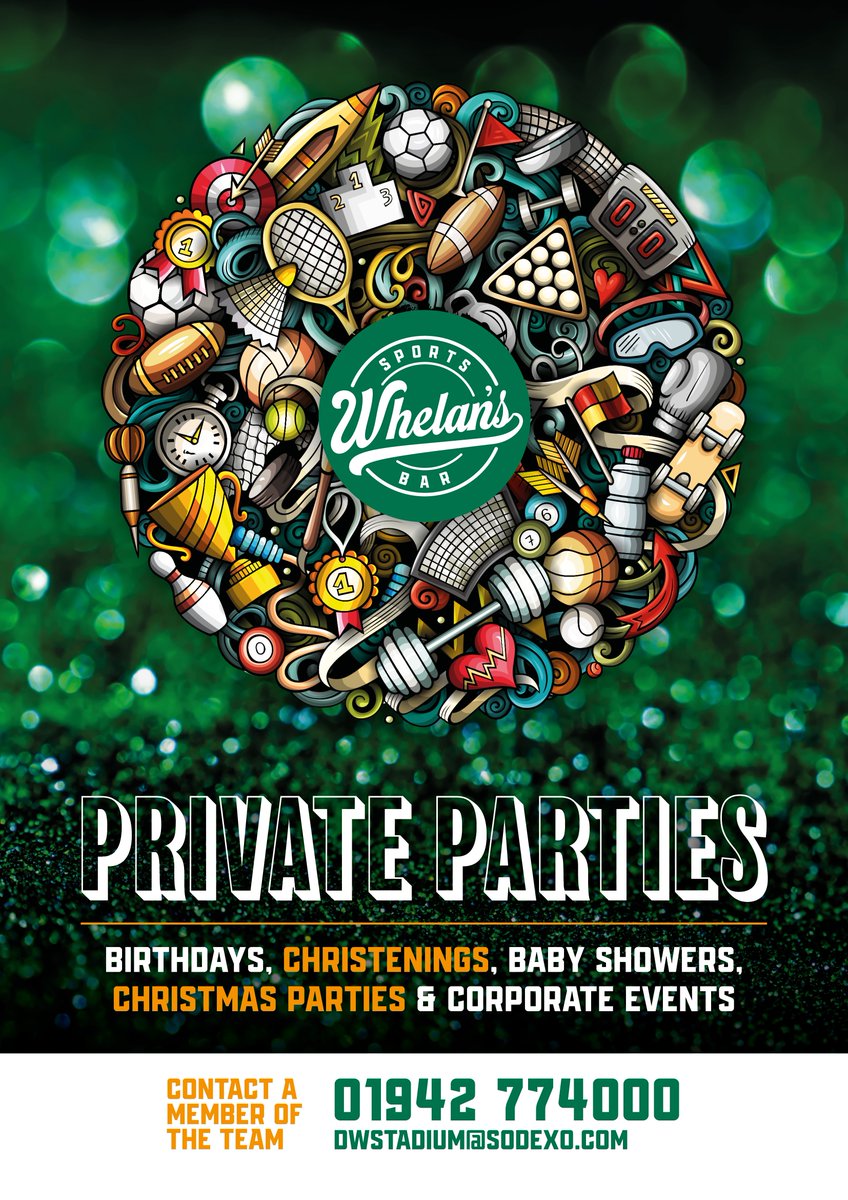 The Brick Community Stadium (@wiganstadium) on Twitter photo Planning a party? 🎉 Whelan’s at The Brick Community Stadium is the perfect spot for your next private event!
Call 01942 774000 or email thebrickcommunitystadium@sodexo.com to book today!💚
#PrivateParty #TheBrickStadium #EventVenue #Whelans Planning a party? 🎉 Whelan’s at The Brick Community Stadium is the perfect spot for your next private event!
Call 01942 774000 or email thebrickcommunitystadium@sodexo.com to book today!💚
#PrivateParty #TheBrickStadium #EventVenue #Whelans