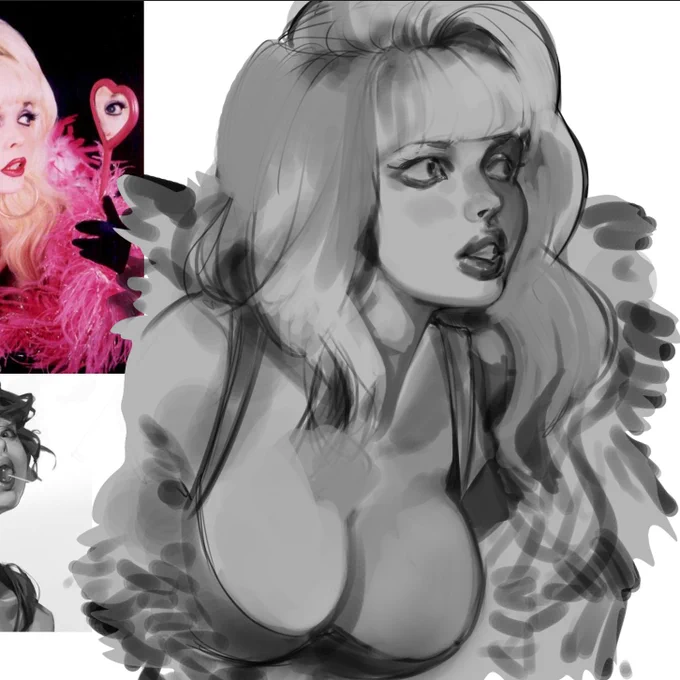 wip of a drawing of a study from a photoshop file that completely crashed and is now lost forever 