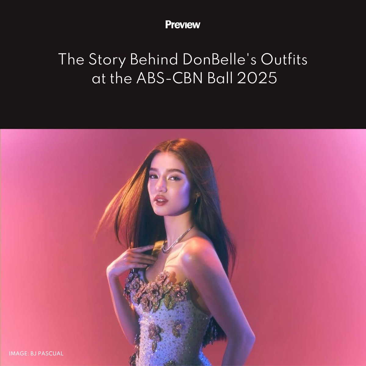 previewph's tweet photo. In an exclusive interview, #DonnyPangilinan and #BelleMariano's stylists and designers reveal the inspiration behind their #ABSCBNBall2025 red carpet looks.

READ: https://t.co/8Iu7Wqp384 https://t.co/eDkqryxRKF