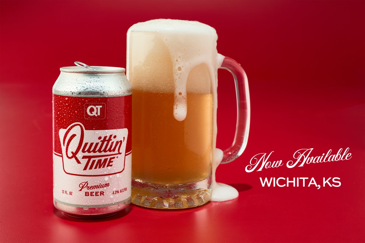 QuikTrip's tweet photo. It's Quittin' Time, Wichita 🍻

*Available at select stores in Oklahoma and Kansas. Content &amp; sharing for 21+. Must be 21+ with valid ID to purchase. Please Drink Responsibly.* https://t.co/NzQI0wHWDM