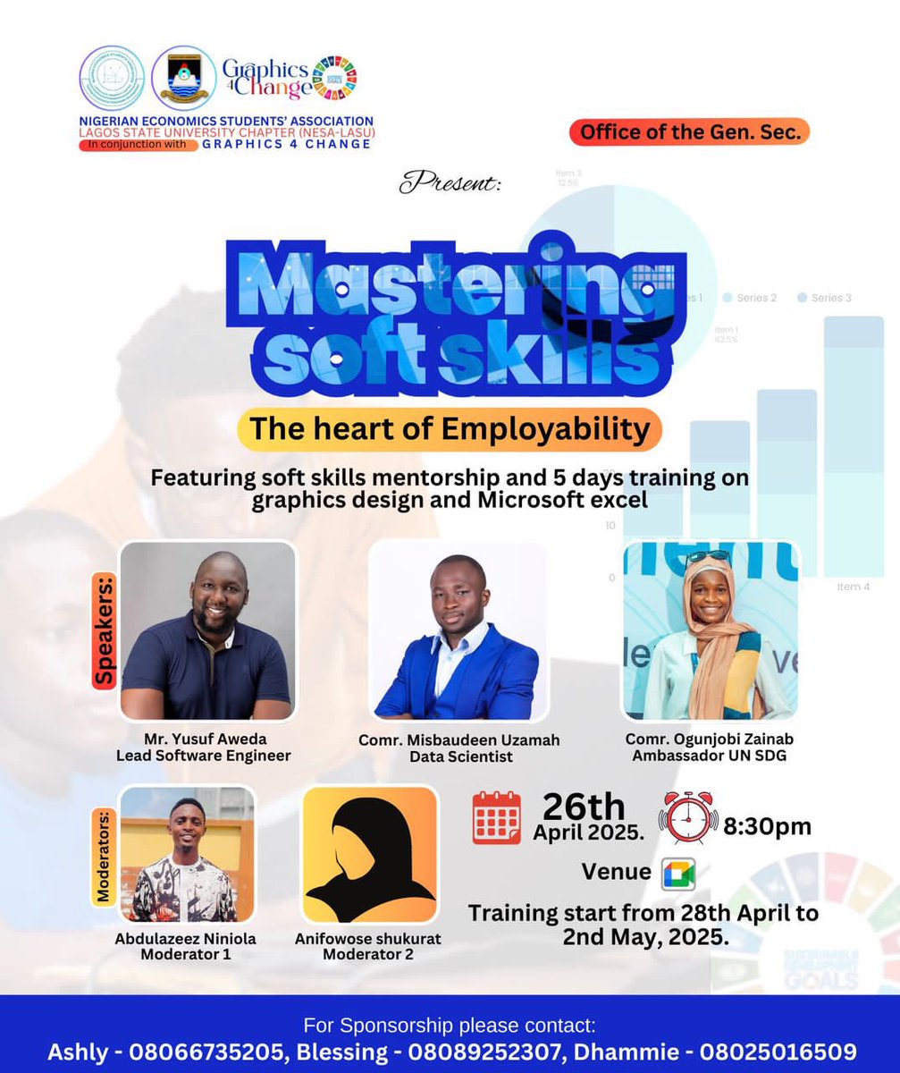 Graphics4Change's tweet photo. PARTNERSHIP ALERT 🚨🚨🔥
➖➖➖➖➖➖➖➖➖➖➖➖➖➖➖➖  

Graphics4Change, in collaboration with the National Economics Students Association, presents:  

A 5-Day Training on Graphic Design and Microsoft Excel

This partnership aims to provide students with hands-on soft https://t.co/bJe1CBrCLN